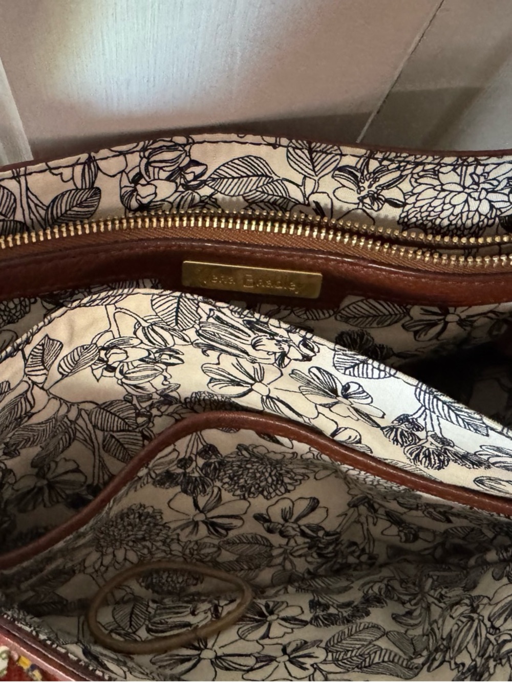 Vera Bradley Chestnut Brown Pebble Leather Shoulder Bag - Picture 3 of 9